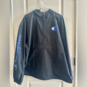 Champion Black 3/4zip Pullover Windbreaker XXL